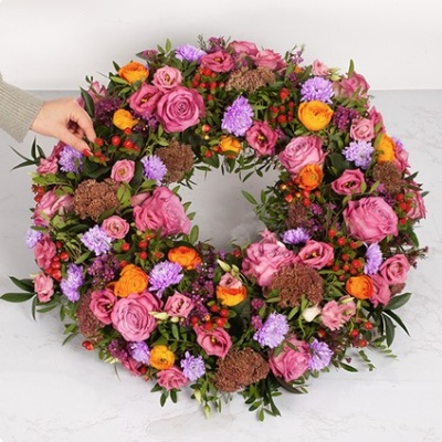 COURONNE DE DEUIL COLORÉE